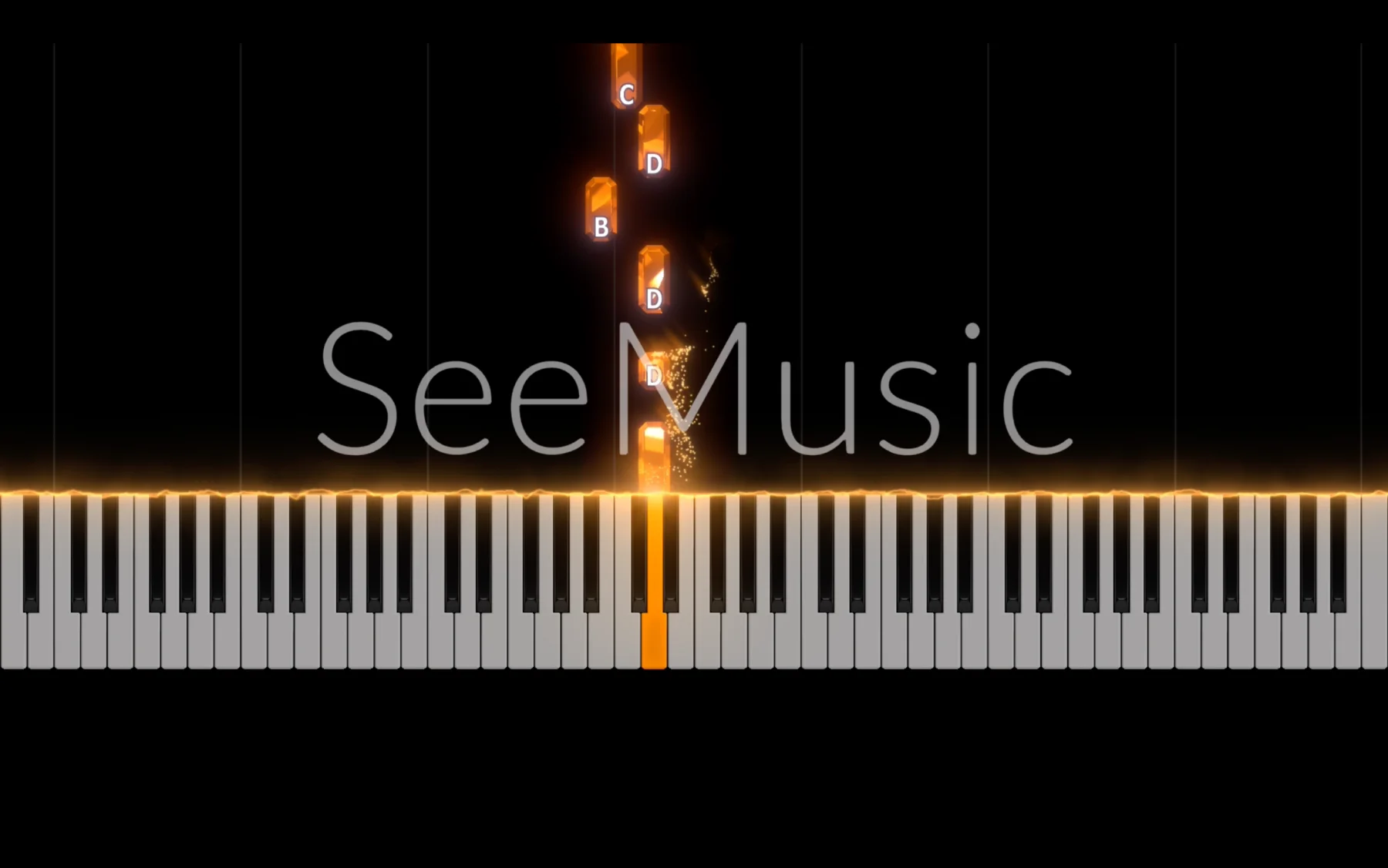 Saffron falling piano notes for Jana Gana Mana